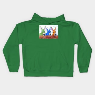 Three Quirky Colourful Donkeys Kids Hoodie